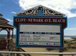 Sign at the Newark Avenue Beach Entrance
